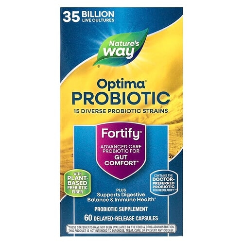 Nature S Way Optima Probiotic Fortify Gut Comfort 35 Billion 60 Delayed Release Capsules product image