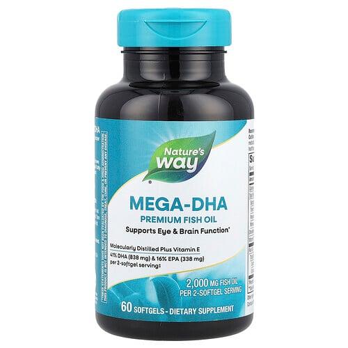 Nature S Way Mega Dha Premium Fish Oil 60 Softgels product image