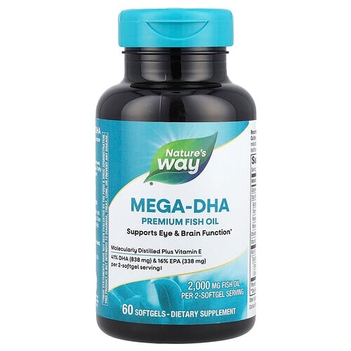 Nature S Way Mega Dha Premium Fish Oil 60 Softgels product image