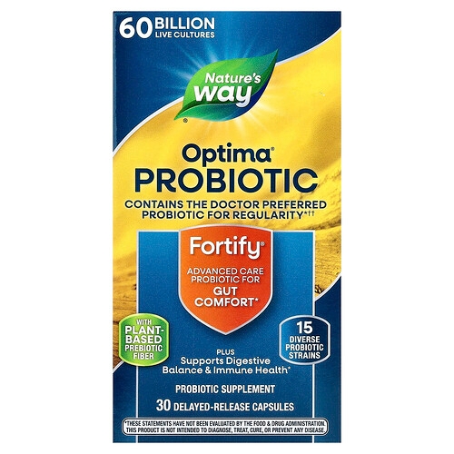 Nature S Way Fortify Optima Probiotic 60 Billion Cfu 30 Delayed Release Capsules product image