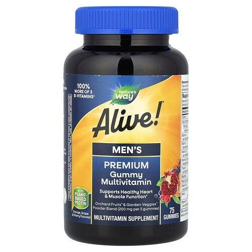 Nature S Way Alive Men S Premium Gummy Multivitamin Orange Grape Cherry 75 Gummies product image