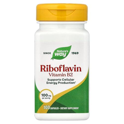 Nature S Way Riboflavin Vitamin B2 100 Mg 100 Capsules product image