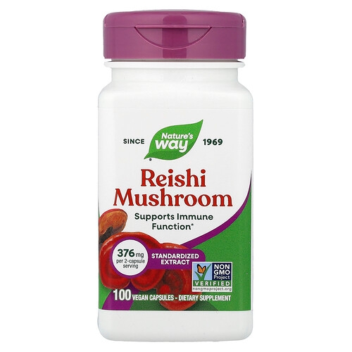 Nature S Way Reishi Mushroom 100 Vegan Capsules 188 Mg Per Capsule product image