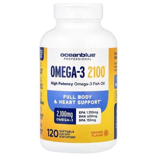 Oceanblue Professional Omega 3 2100 High Potency Orange 120 Softgels 1 050 Mg Per Softgel product image
