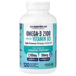 Oceanblue Professional Omega 3 2100 With Vitamin D Orange 120 Softgels