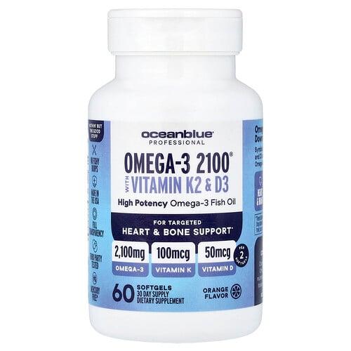 Oceanblue Professional Omega 3 2100 With Vitamin K2 D3 Orange 60 Softgels product image