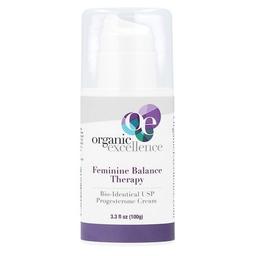 Organic Excellence Feminine Balance Therapy Bio Identical Usp Progesterone Cream 3 3 Fl Oz 100 G