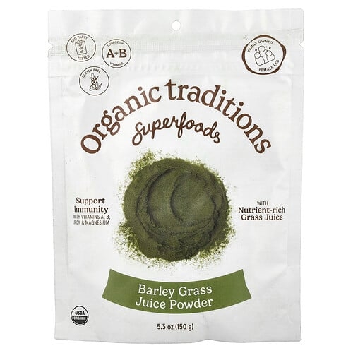 Organic Traditions Superfoods Barley Grass Juice Powder 5 3 Oz 150 G product image