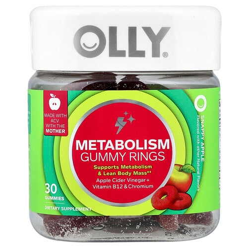 Olly Metabolism Gummy Rings Snappy Apple 30 Gummies product image