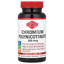 Olympian Labs Chromium Polynicotinate 200 Mcg 100 Vegetarian Capsules