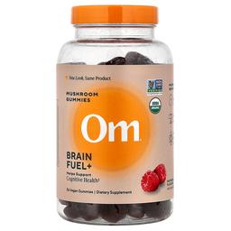 Om Mushrooms Brain Fuel Mushroom Gummies Raspberry 56 Vegan Gummies