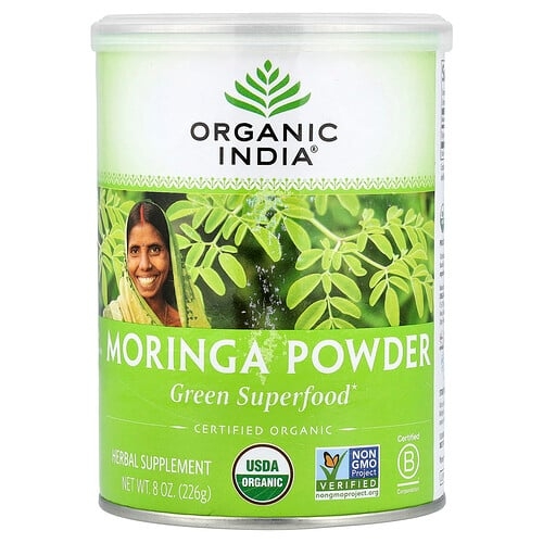 Organic India Moringa Powder Green Superfood 8 Oz 226 G product image