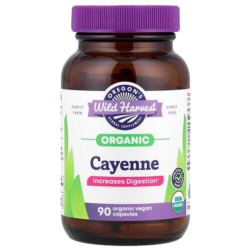 Oregon S Wild Harvest Organic Cayenne 90 Organic Vegan Capsules 500 Mg Per Capsule product image