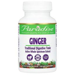 Paradise Herbs Ginger 60 Vegetarian Capsules 250 Mg Per Capsule