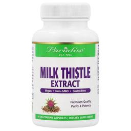 Paradise Herbs Milk Thistle Extract 60 Vegetarian Capsules 250 Mg Per Capsule