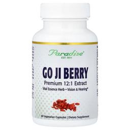 Paradise Herbs Goji Berry 60 Vegetarian Capsules 400 Mg Per Capsule