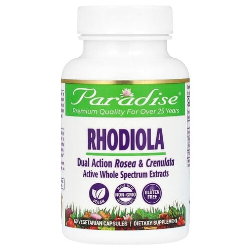 Paradise Herbs Rhodiola 60 Vegetarian Capsules 500 Mg Per Capsule product image