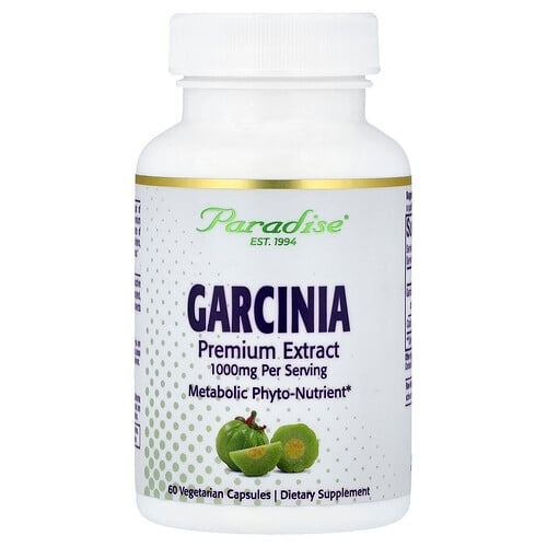 Paradise Herbs Garcinia Premium Extract 60 Vegetarian Capsules 500 Mg Per Capsule product image