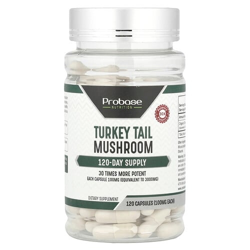 Probase Nutrition Turkey Tail Mushroom 100 Mg 120 Capsules product image