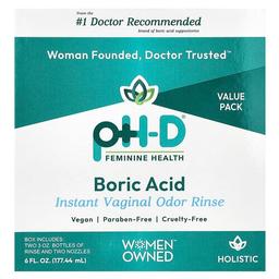 Ph D Feminine Health Boric Acid Instant Vaginal Odor Rinse 2 Bottles 2 Nozzles 6 Fl Oz 177 44 Ml