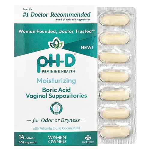 pH-D Feminine Health, 보릭산, 질 좌약, 600mg, 14개 product image