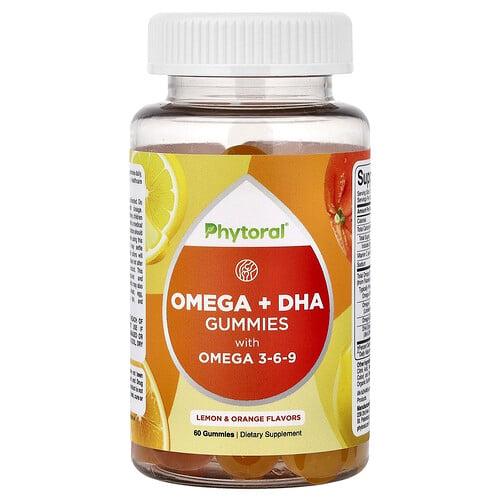 Phytoral Omega Dha Gummies With Omega 3 6 9 Lemon Orange 60 Gummies product image