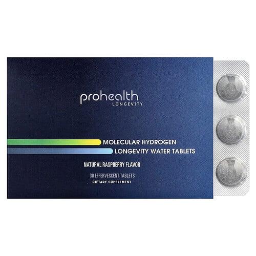 ProHealth Longevity, Molecular Hydrogen Longevity 정제, 천연 라즈베리, 발포정 30정(1정당 80mg) product image