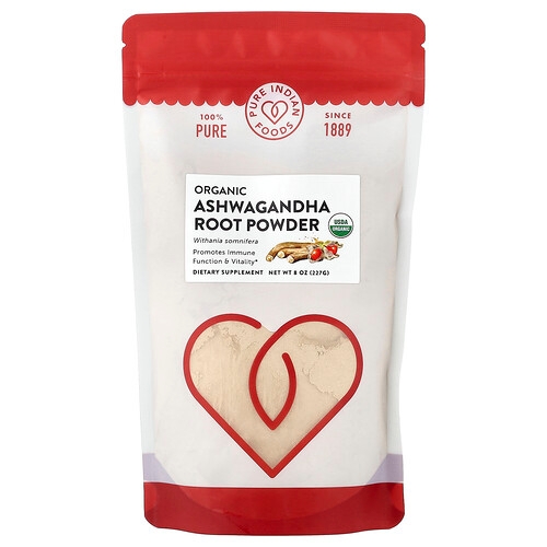 Pure Indian Foods Organic Ashwagandha Root Powder 8 Oz 227 G product image