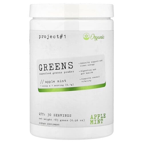 Project 1 Nutrition Greens Superfoods Green Powder Apple Mint 6 46 Oz 183 G product image