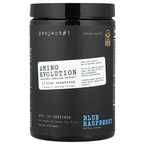 Project 1 Nutrition Amino Evolution Blue Raspberry 14 18 Oz 402 G product image