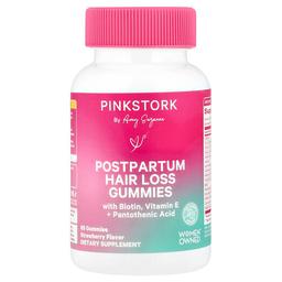 Pink Stork Postpartum Hair Loss Gummies Strawberry 60 Gummies