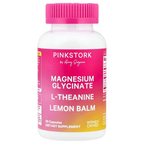 Pink Stork Magnesium Glycinate L Theanine Lemon Balm 90 Capsules product image