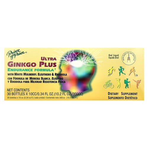 Prince Of Peace Ultra Ginkgo Plus Endurance Formula 30 Bottles 0 34 Fl Oz 10 Cc Each product image