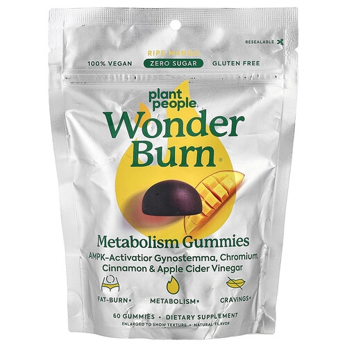 Plant People Wonderburn Metabolism Gummies Ripe Mango 60 Gummies product image