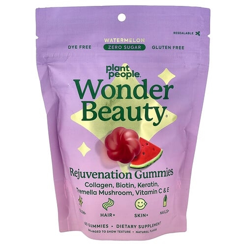 Plant People Wonder Beauty Rejuvenation Gummies Watermelon 60 Gummies product image