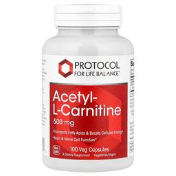 Protocol For Life Balance Acetyl L Carnitine 500 Mg 100 Veg Capsules