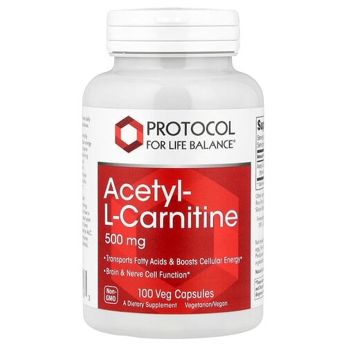 Protocol For Life Balance Acetyl L Carnitine 500 Mg 100 Veg Capsules product image