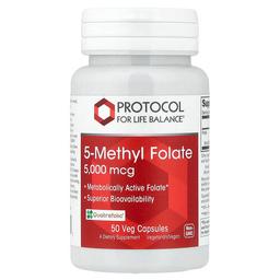 Protocol For Life Balance 5 Methyl Folate 5 000 Mcg 50 Veg Capsules