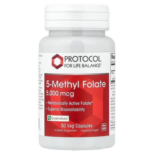 Protocol For Life Balance 5 Methyl Folate 5 000 Mcg 50 Veg Capsules product image