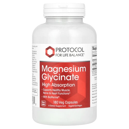Protocol For Life Balance Magnesium Glycinate High Absorption 180 Veg Capsules product image