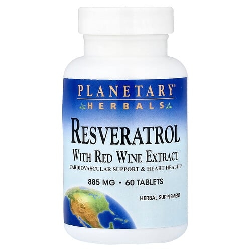 Planetary Herbals Resveratrol With Red Wine Extract 60 Tablets product image