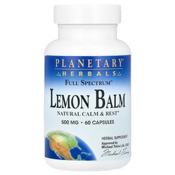 Planetary Herbals Full Spectrum Lemon Balm 60 Capsules 500 Mg Per Capsule