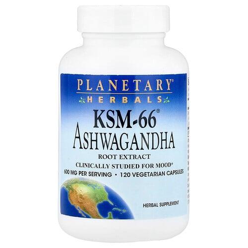 Planetary Herbals Ksm 66 Ashwagandha Root Extract 120 Vegetarian Capsules 300 Mg Per Capsule product image