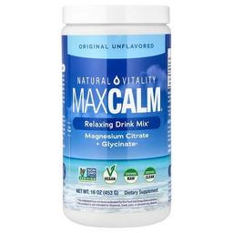 Natural Vitality Maxcalm Relaxing Drink Mix Unflavored 16 Oz 453 G