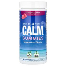 Natural Vitality Calm Magnesium Gummies Raspberry Lemon 120 Gummies 83 Mg Per Gummy