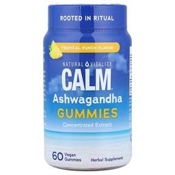 Natural Vitality Calm Ashwagandha Gummies Tropical Punch 60 Vegan Gummies