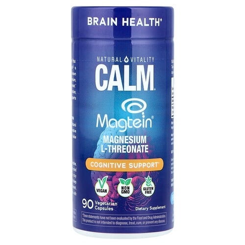 Natural Vitality Calm Magtein Magnesium L Threonate 90 Vegetarian Capsules product image