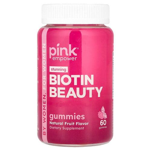 Pink Biotin Beauty Gummies Natural Fruit 60 Gummies product image