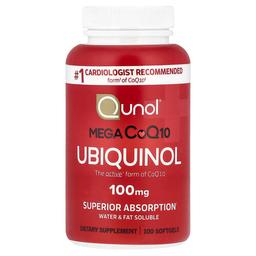 Qunol Mega Coq10 Ubiquinol 100 Mg 100 Softgels