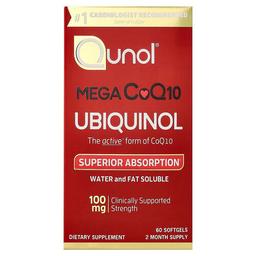 Qunol Mega Coq10 Ubiquinol 100 Mg 60 Softgels